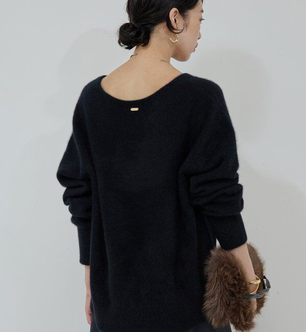  「【デコルテ美人ニット】ファーウールキーネックニット」|ニット・セーター|