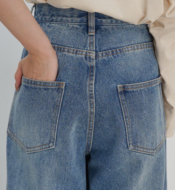  「センタープレスワイドデニム」|デニム|