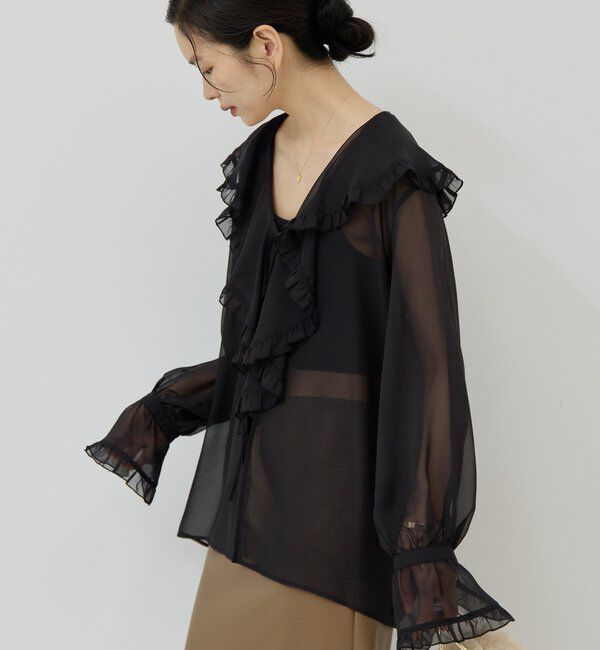  「シアーフリルブラウス」|シャツ・ブラウス|