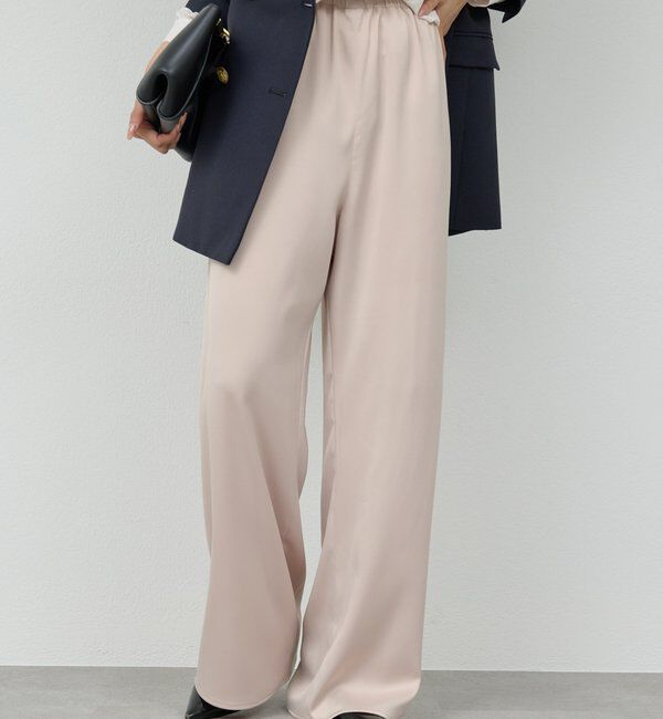  「ワイドドロストサテンパンツ」|チノ|