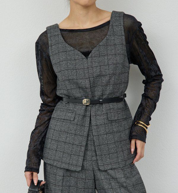  「ビスチェジレ」|ベスト・ジレ|チャコールグレー