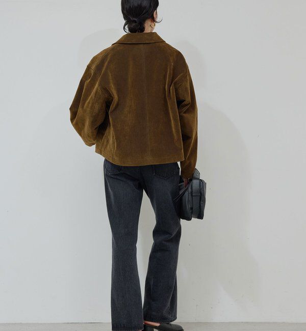  「【手洗い可】フロッキーデニムジップブルゾン」|ベスト・ジレ|