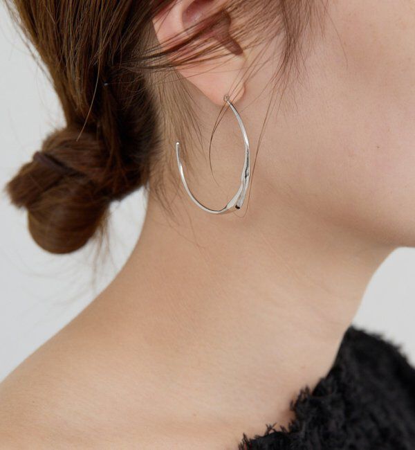  「ニュアンスフープピアス」|リング|シルバー