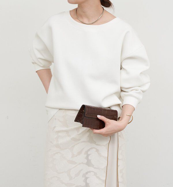  「【新色BR登場！】【大人のスウェット】ボートネックスウェット」|Tシャツ・カットソー|ホワイト