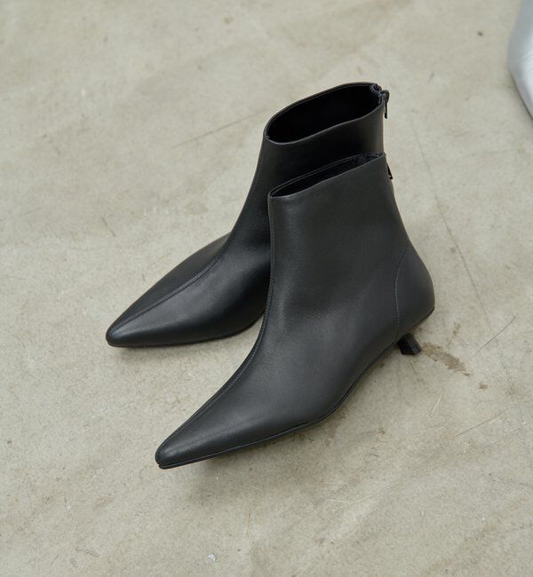  「【2.718】ポインテッドショートブーツ」|ショートブーツ|ブラック