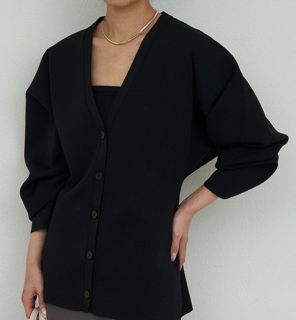  「ウエストシェイプカーディガン」|ニット・セーター|ブラック