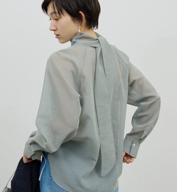  「【手洗い可】シアーボウタイブラウス」|シャツ・ブラウス|