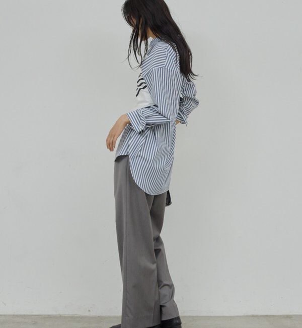  「【手洗い可】タックストレートパンツ」|チノ|