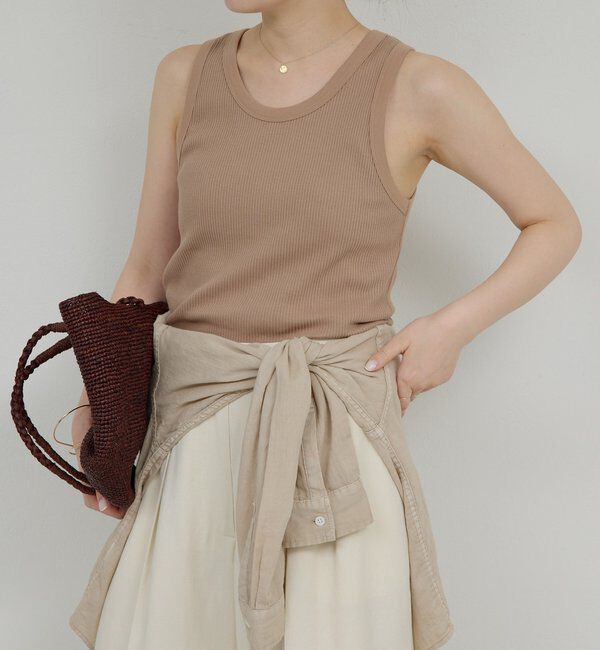  「リブタンクトップ」|Tシャツ・カットソー|モカ