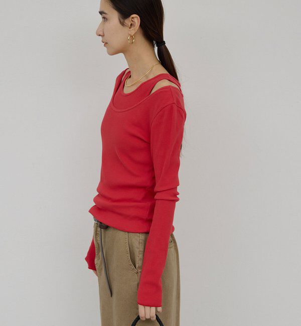  「【前後2WAY】ハイツイストリブロンTee」|Tシャツ・カットソー|