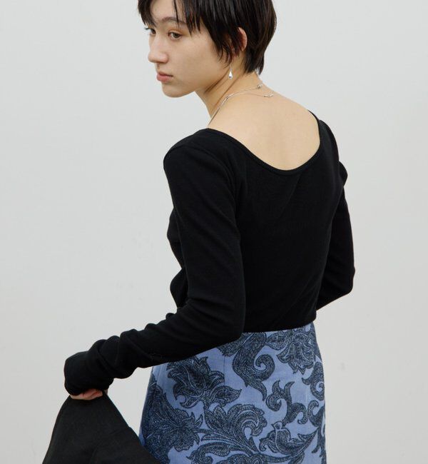  「【前後2WAY】ハイツイストリブロンTee」|Tシャツ・カットソー|