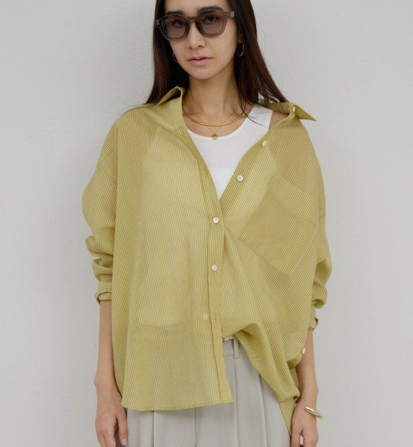  「【2WAY】カシュクールローンシャツ」|シャツ・ブラウス|イエロー