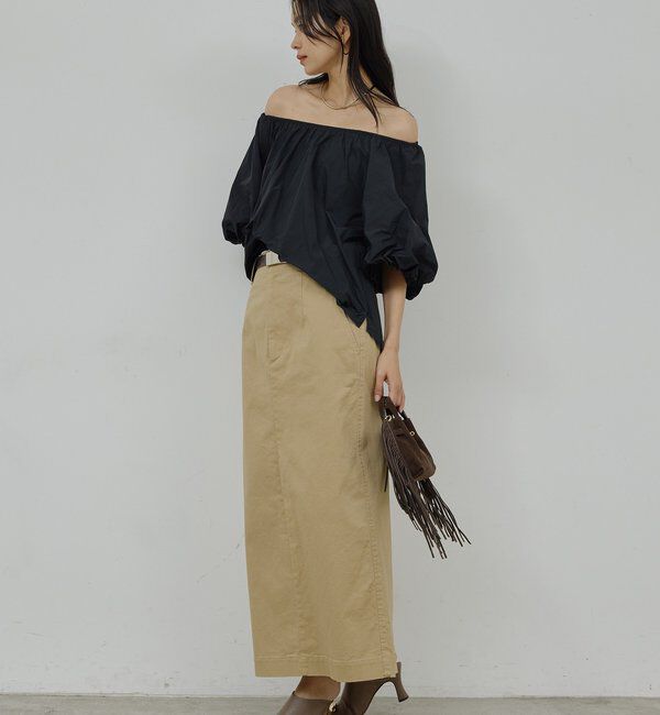  「【CHIKAコラボサイズ】チノストレッチスカート」|スカート|