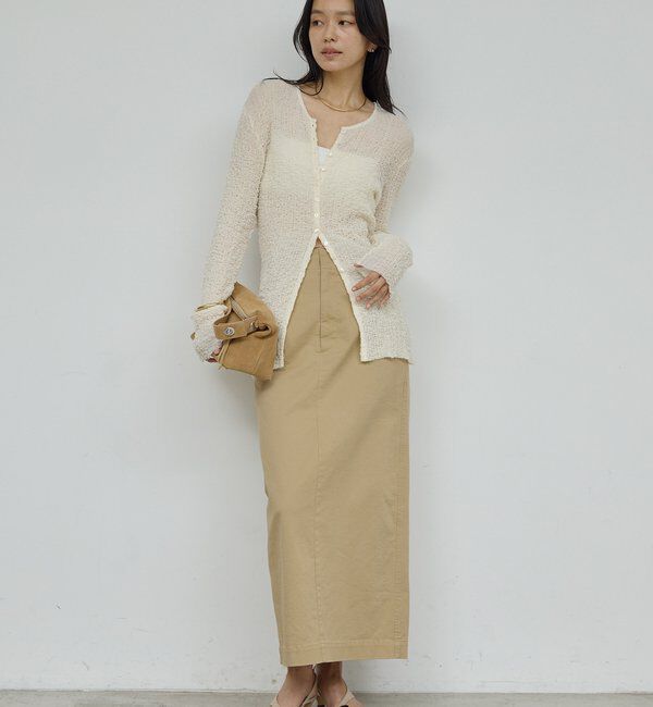  「【CHIKAコラボサイズ】チノストレッチスカート」|スカート|