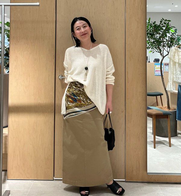  「【CHIKAコラボサイズ】チノストレッチスカート」|スカート|