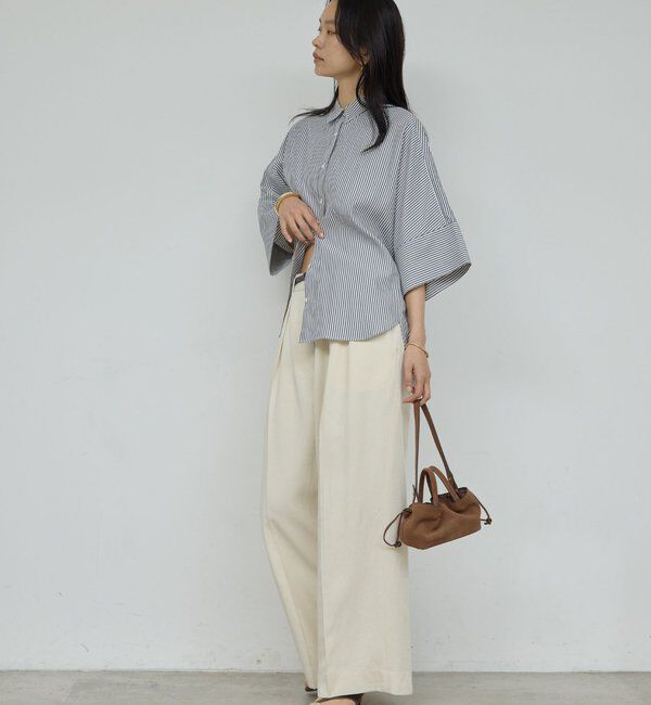  「リネンダブルタックパンツ」|チノ|