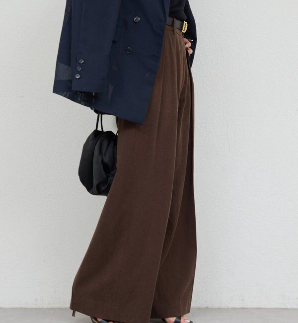  「リネンダブルタックパンツ」|チノ|