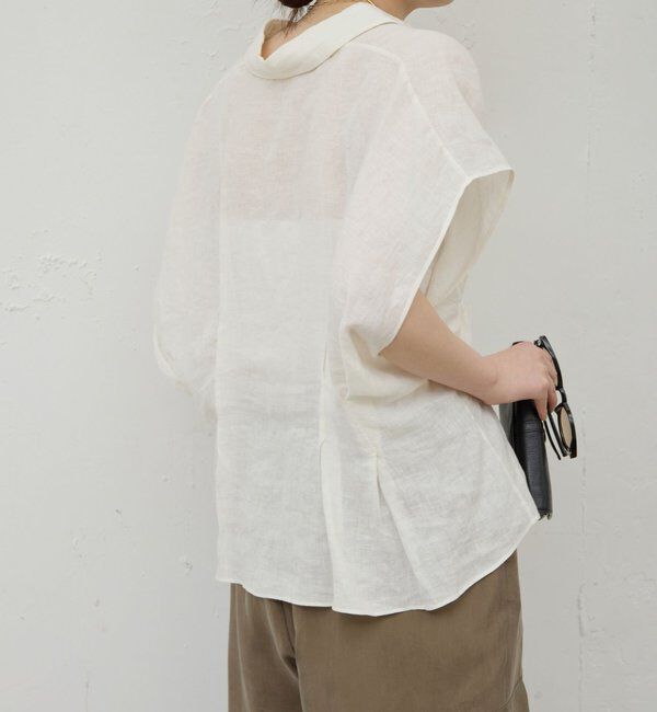  「【WEB限定】ハーフスリーブウエストシェイプシャツ」|シャツ・ブラウス|