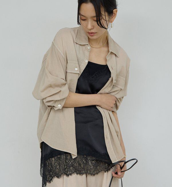  「【驚くほど軽い！】シアーデニムシャツ」|シャツ・ブラウス|ベージュ