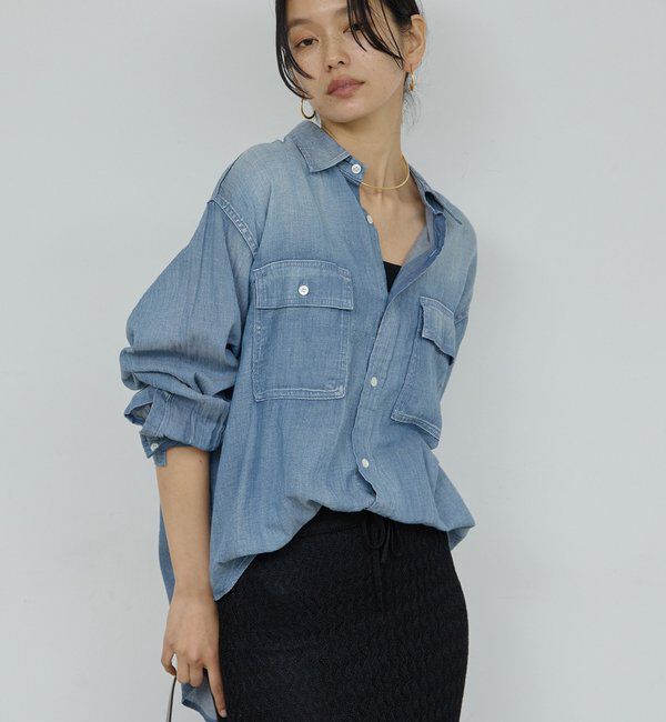  「【驚くほど軽い！】シアーデニムシャツ」|シャツ・ブラウス|
