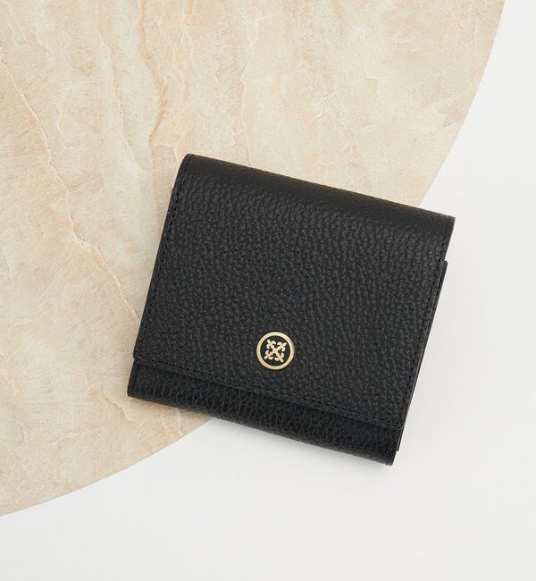  「サークルプレートハーフウォレット」|財布|ブラック