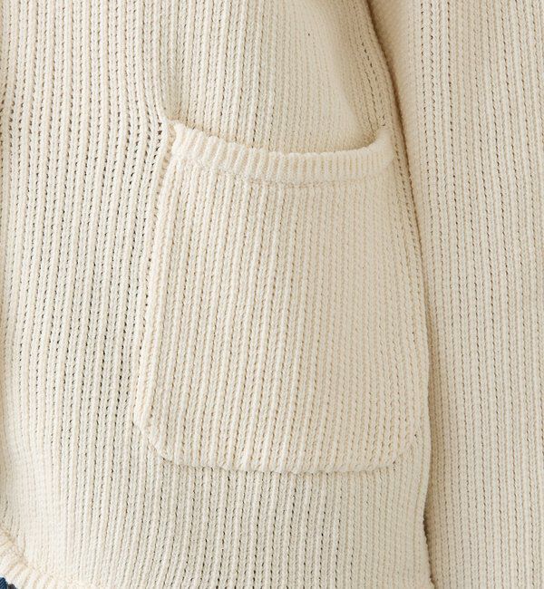  「ノーカラーニットジャケット」|カーディガン|
