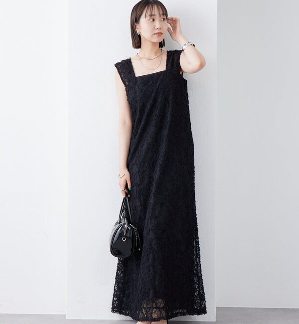  「レースタンクワンピース」|ワンピース|ブラック