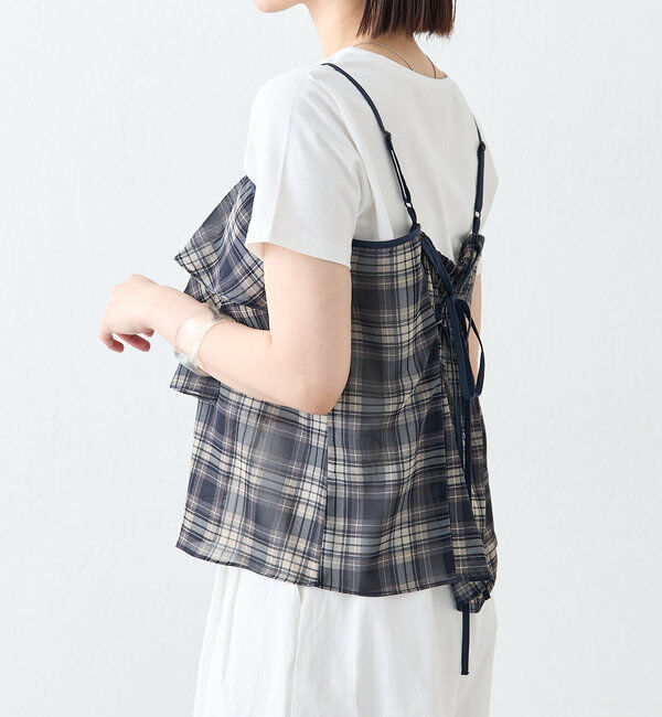  「チェックフリルキャミ」|シャツ・ブラウス|