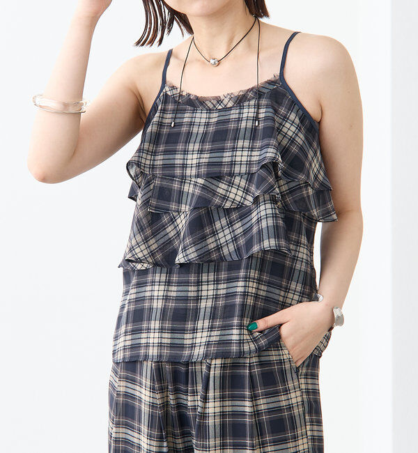  「チェックフリルキャミ」|シャツ・ブラウス|