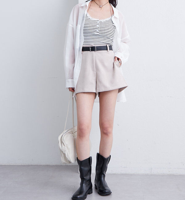  「フェイクスウェードショートパンツ」|チノ|