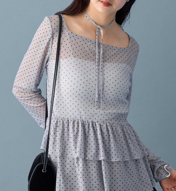  「ドットティアードプルオーバー」|Tシャツ・カットソー|グレー