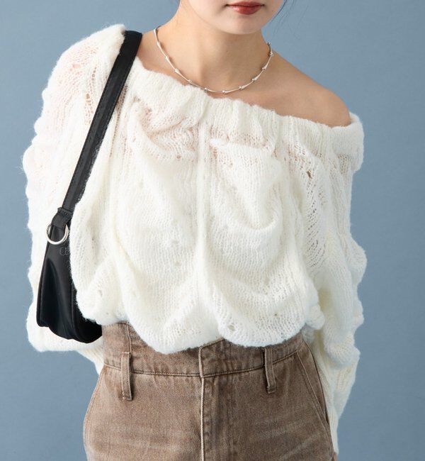  「ウェーブシアーホイップニット」|ニット・セーター|オフホワイト