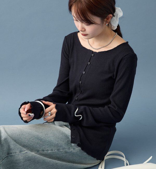  「起毛リブボタンカーディガン」|Tシャツ・カットソー|