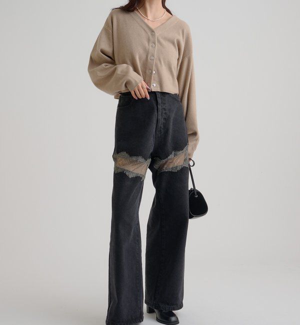  「Vボタンカーディガン」|カーディガン|