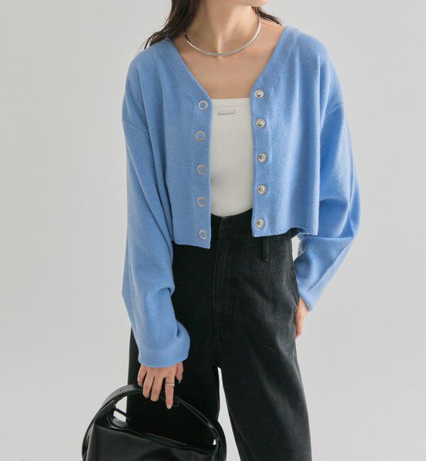  「Vボタンカーディガン」|カーディガン|