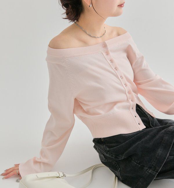  「クリアボタン カーディガン」|カーディガン|