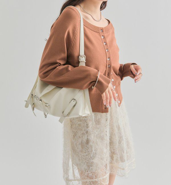  「クリアボタン カーディガン」|カーディガン|