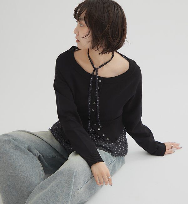  「クリアボタン カーディガン」|カーディガン|