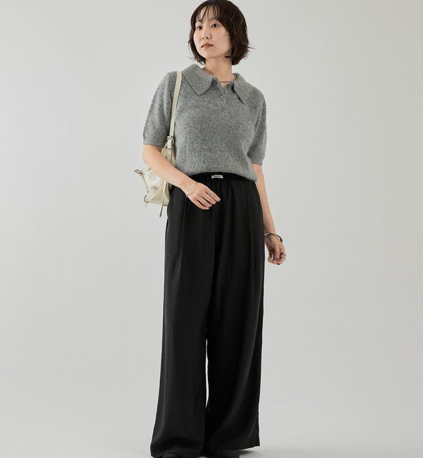  「衿付き半袖ニット」|ニット・セーター|