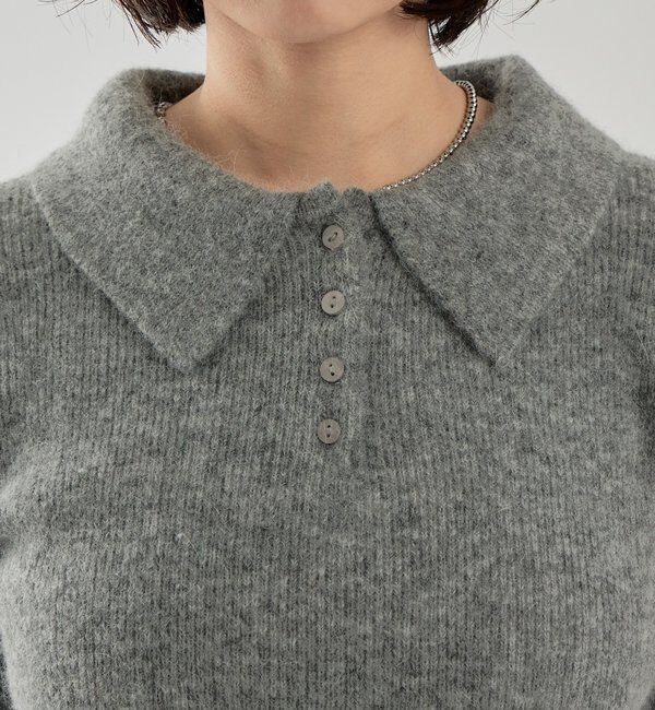  「衿付き半袖ニット」|ニット・セーター|