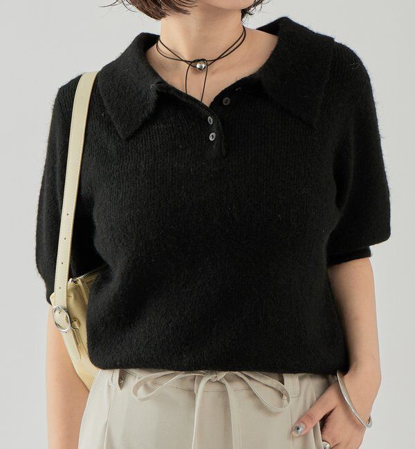  「衿付き半袖ニット」|ニット・セーター|