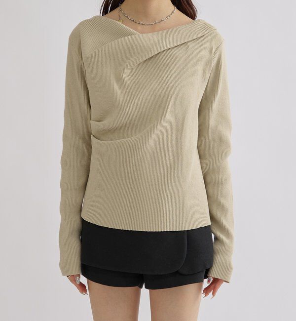  「オフショルリブニット」|ニット・セーター|