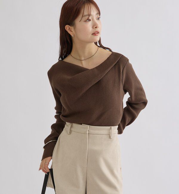  「オフショルリブニット」|ニット・セーター|