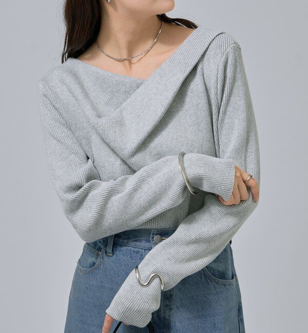  「オフショルリブニット」|ニット・セーター|