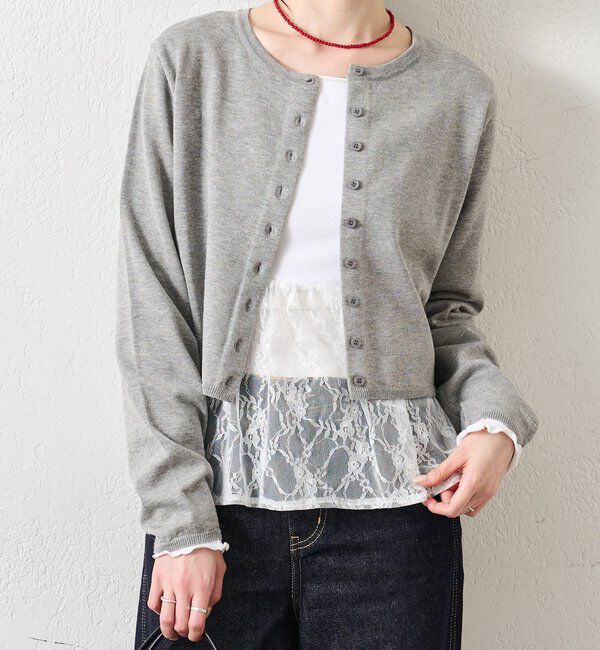  「チビボタン長袖カーディガン」|カーディガン|