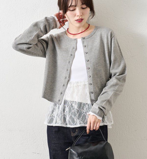  「チビボタン長袖カーディガン」|カーディガン|