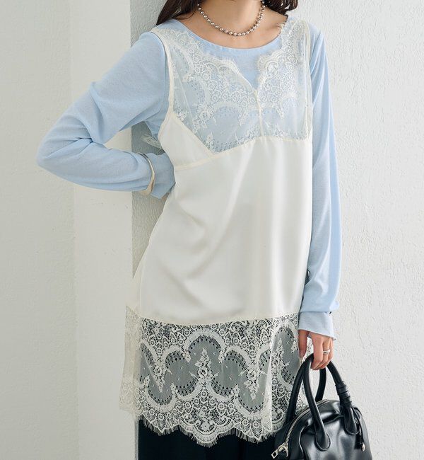  「レースサテンキャミソール」|シャツ・ブラウス|