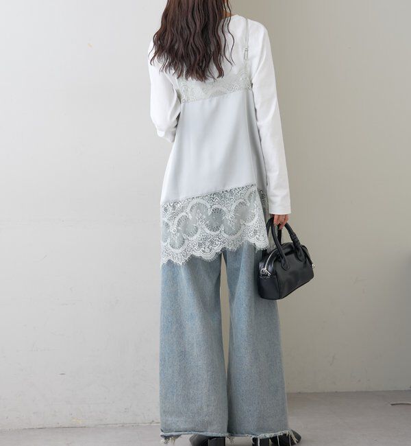  「レースサテンキャミソール」|シャツ・ブラウス|