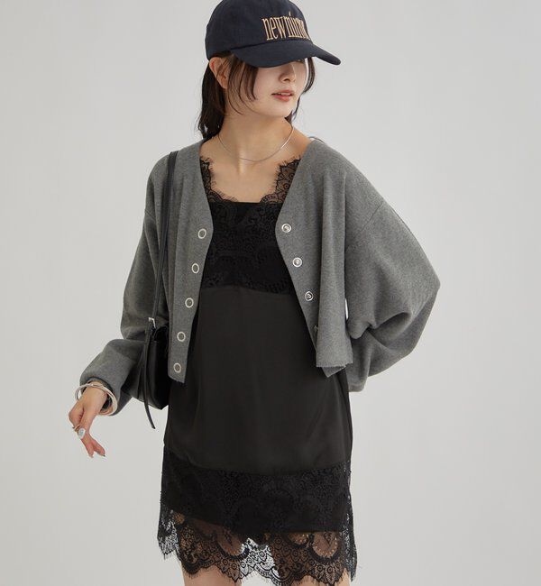  「レースサテンキャミソール」|シャツ・ブラウス|