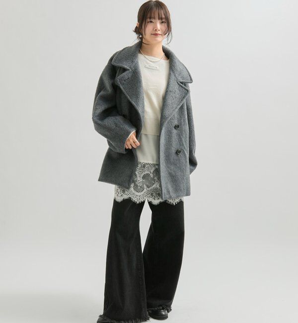  「ウール混 シャギーミドルコート」|その他|